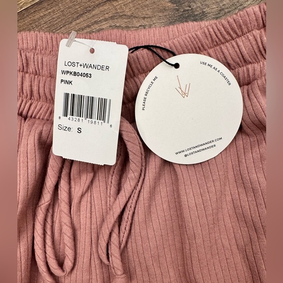 Lost + Wander High Waist Pink Ribbed Shorts Size Available XS, S, NWT - Picture 3 of 6